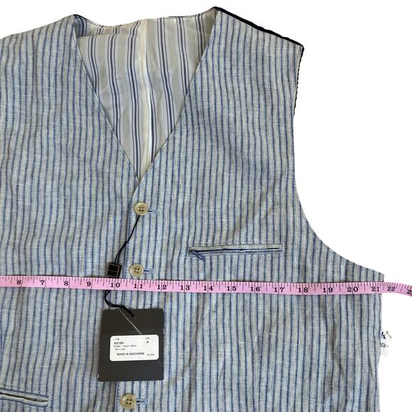 Kroon Mens Sz M New Suit Vest Waistcoat Mixed Media Linen Corduroy Preppy - Picture 11 of 15